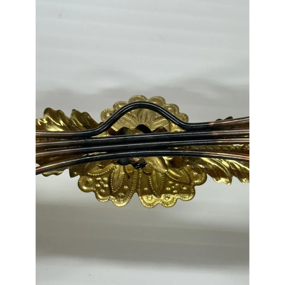 VTG Brass Wheat Sheaf Wall Decor Gold Gilt Floral Leaf Metal Art Sculpture MCM